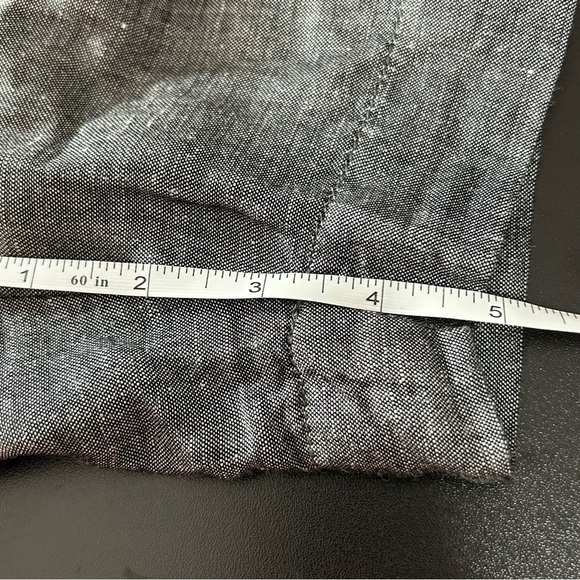 Lauren Ralph Lauren Linen Blend High Waist Shorts Charcoal Gray Tie Belt Size 12 - Picture 7 of 7